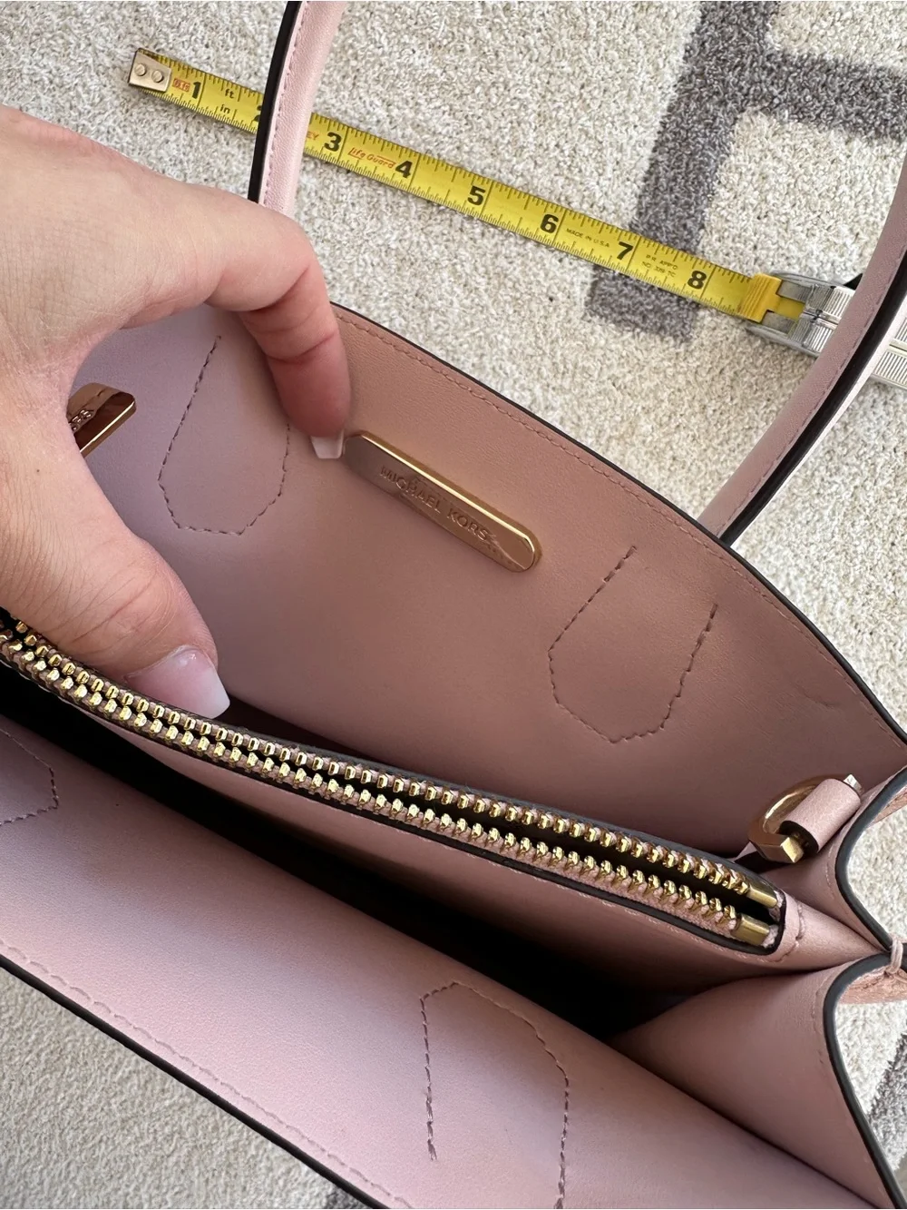 Michael Kors Pink Trim Signature Logo Satchel